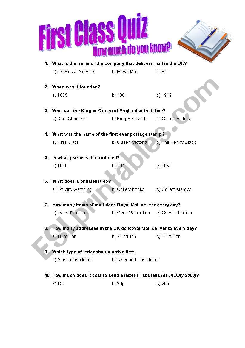 First Class Quiz - How much do you know?