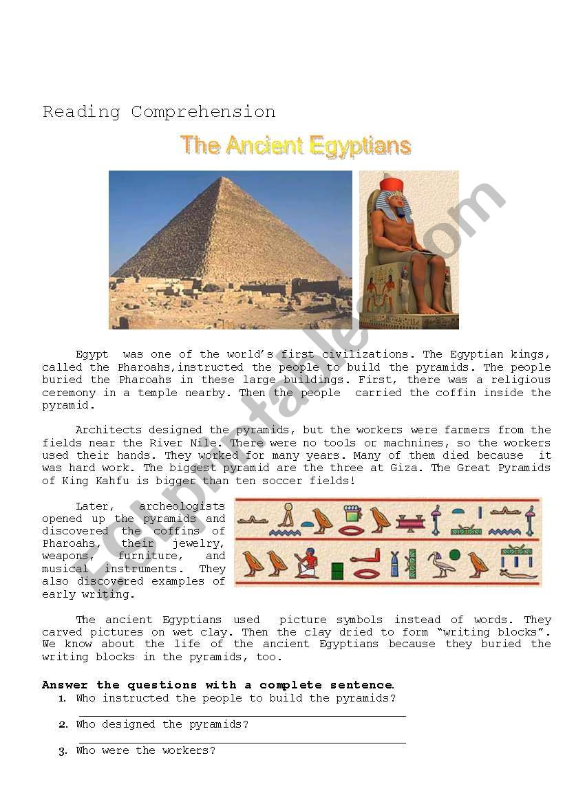 Reading : Ancient Egyptian (Simple Past)