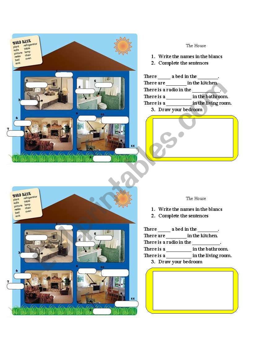 the house and furniture worksheet