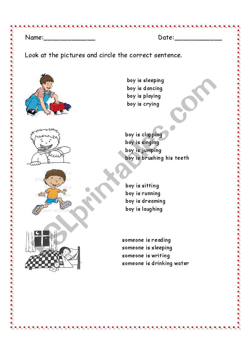 Actions worksheet