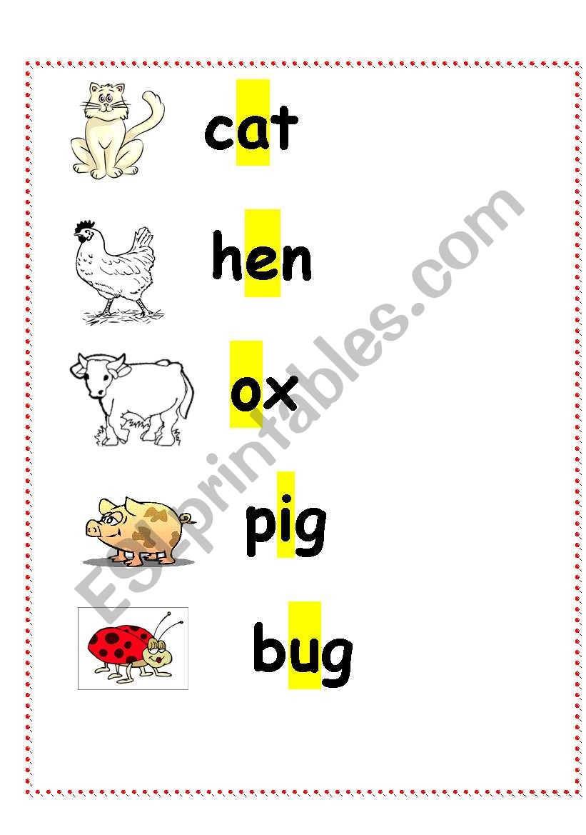 Short Vowels worksheet