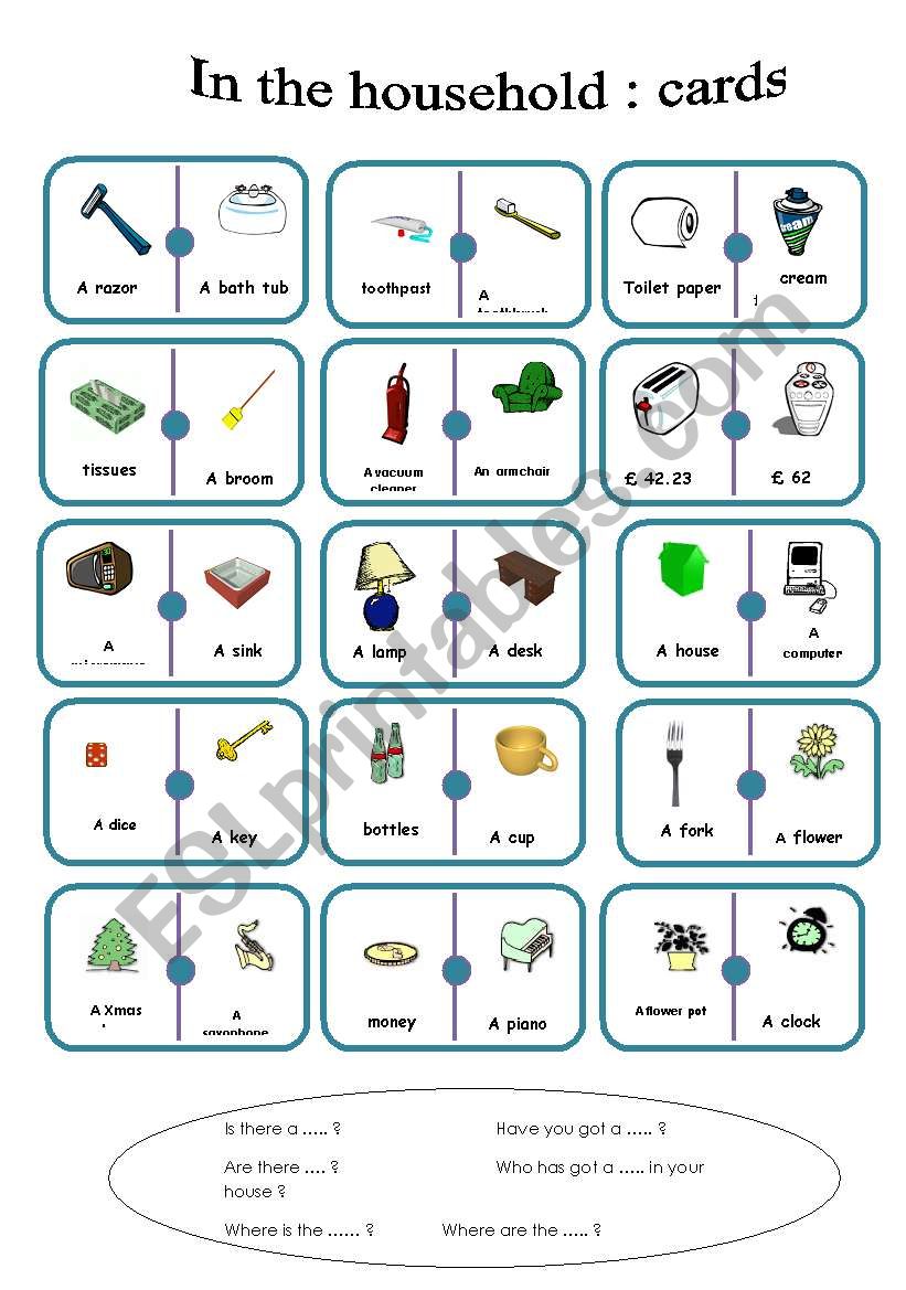 ITHE HOUSEHOLD CARDS worksheet