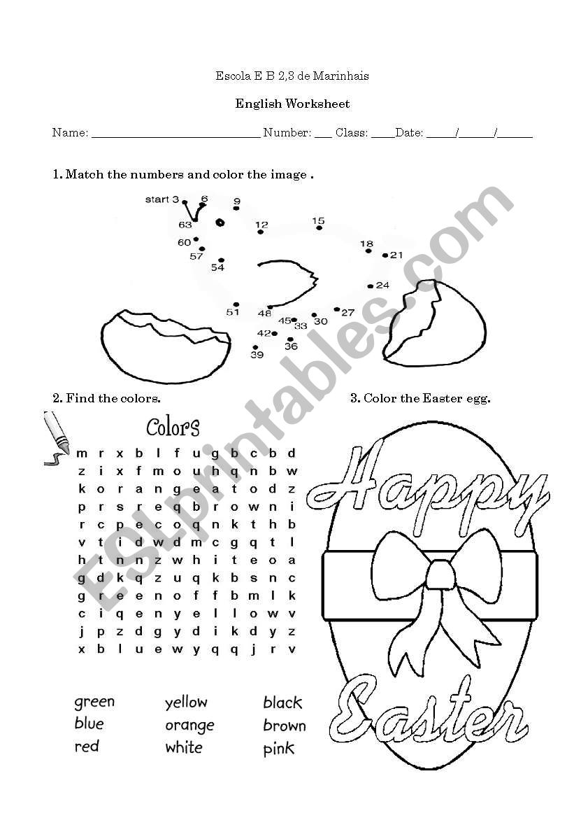 Easter fun worksheet