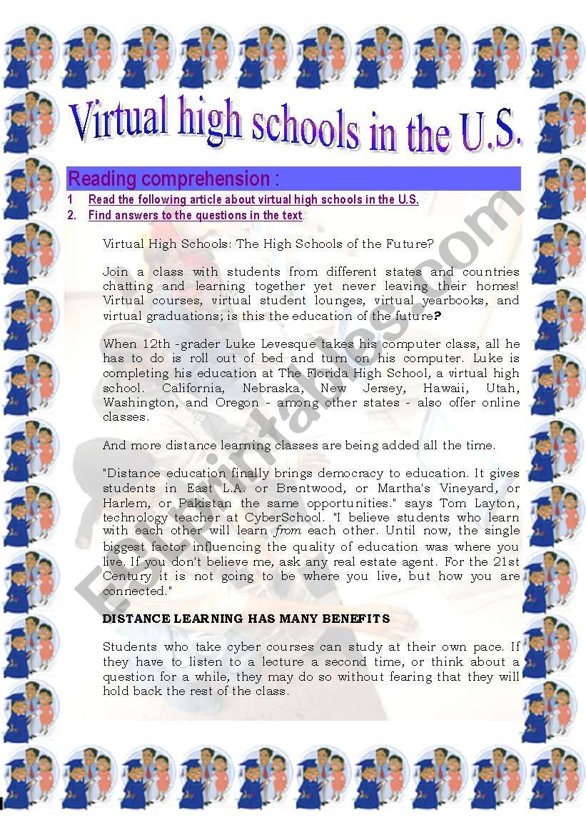 Virtual high school (reading) (3 pages)