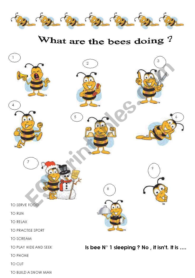 what are the bees doing worksheet