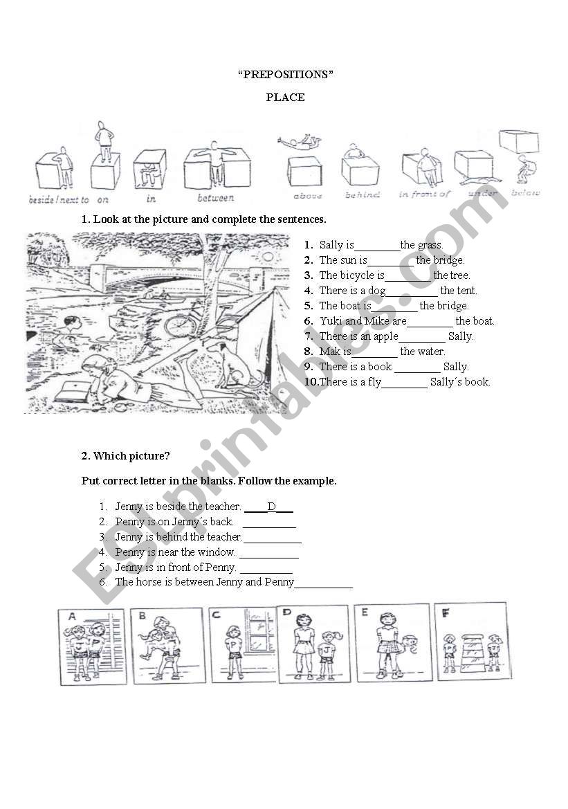 Prepositions worksheet