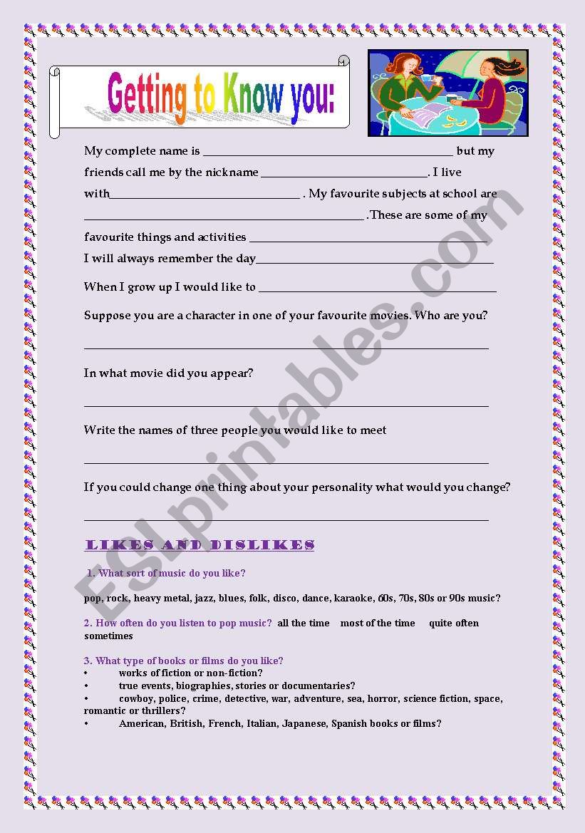 FIRST CLASS ACTIVITY worksheet