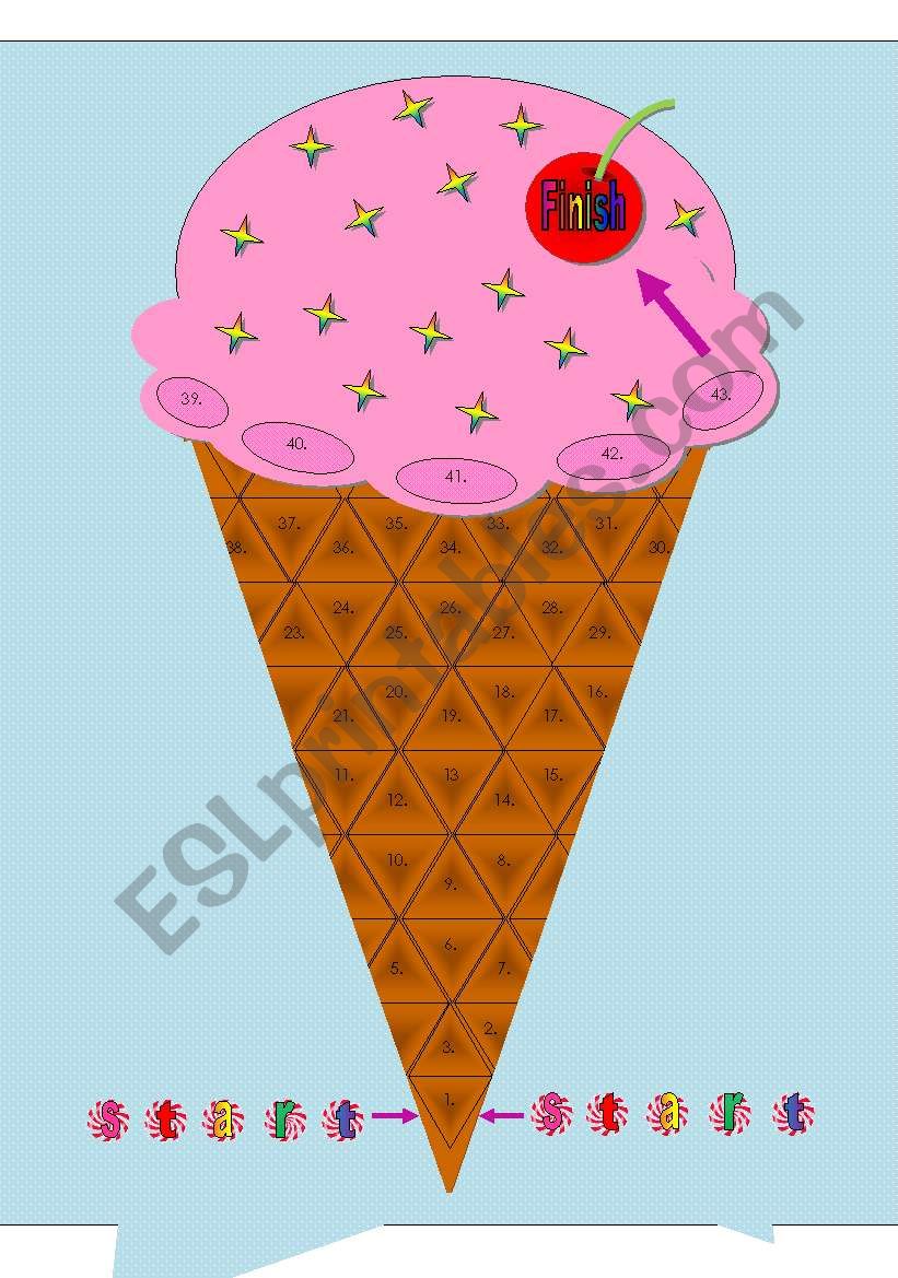 Ice Cream Gameboard (with blank cards)