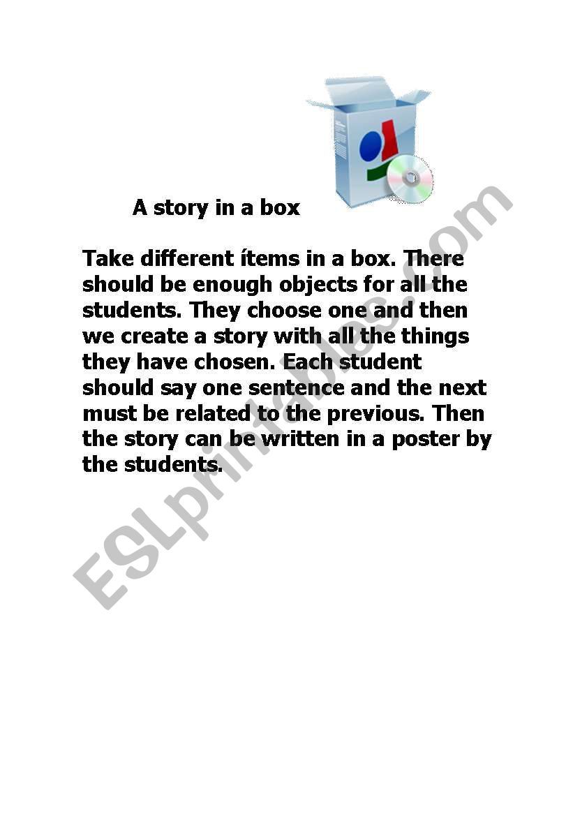 A story in a box worksheet