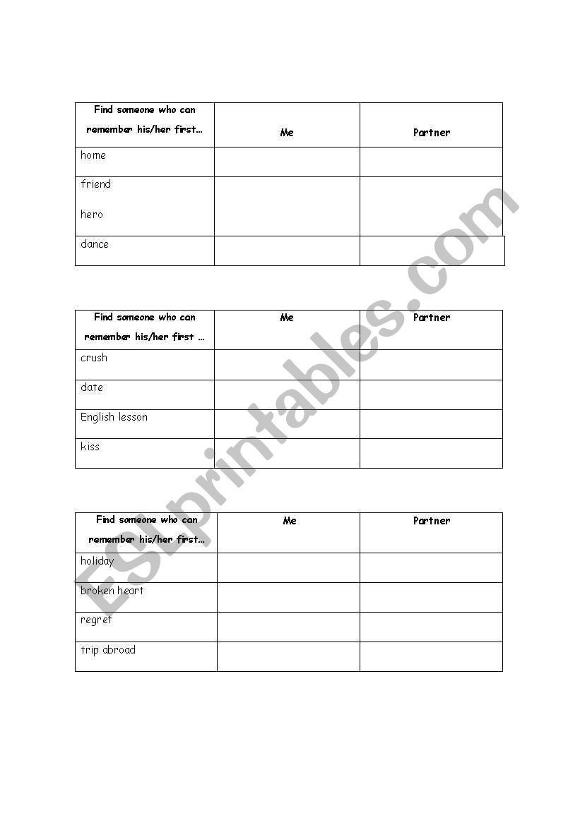 Find Someone Who - Dating worksheet