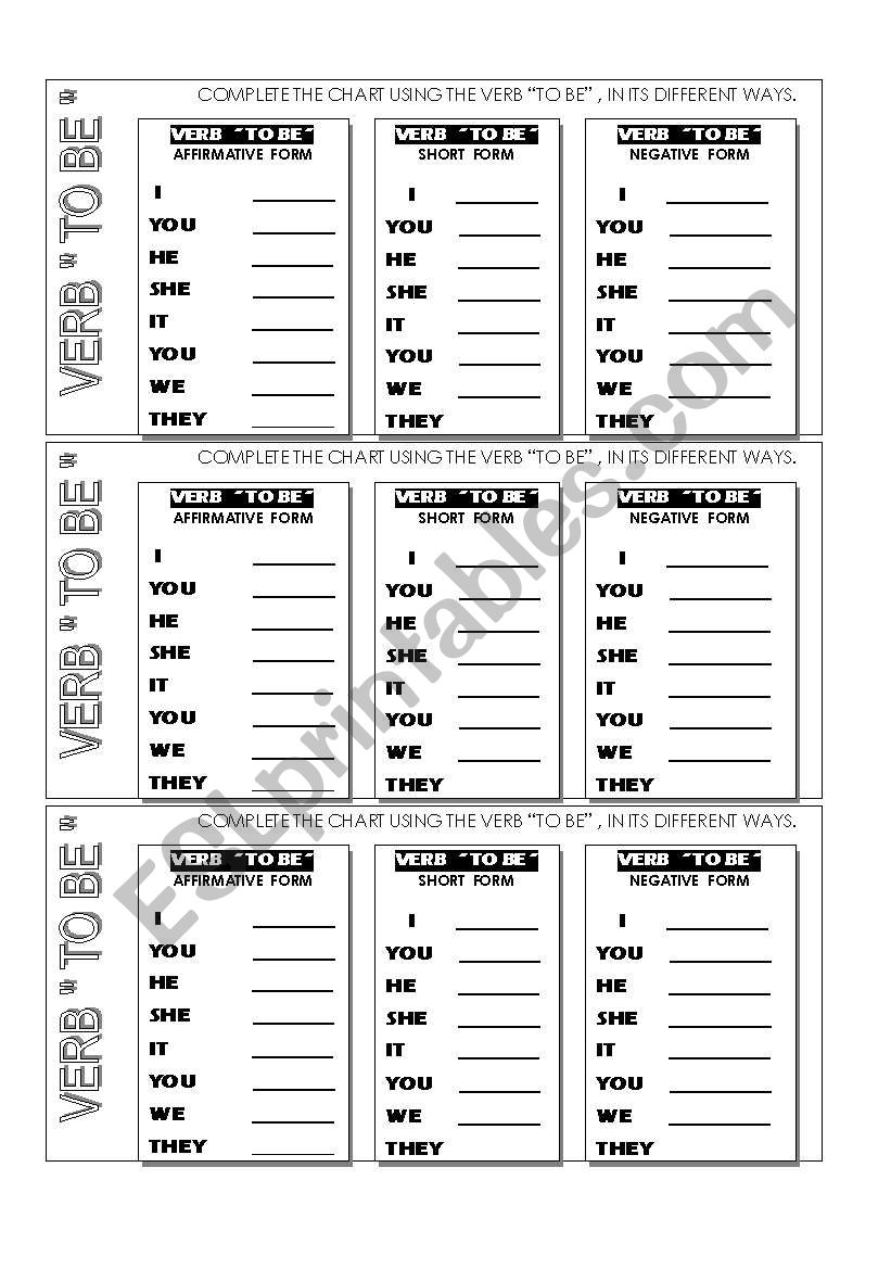 VERB TO BE worksheet