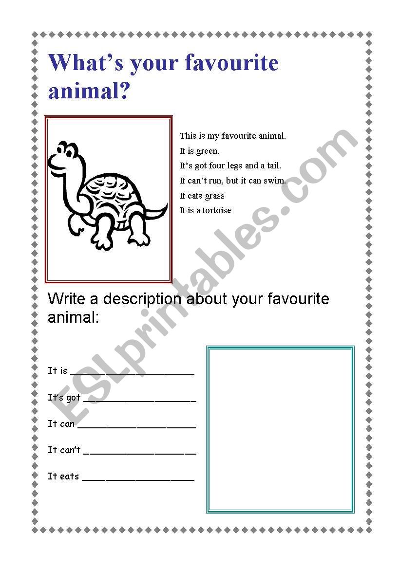 whats your favorite animals? worksheet