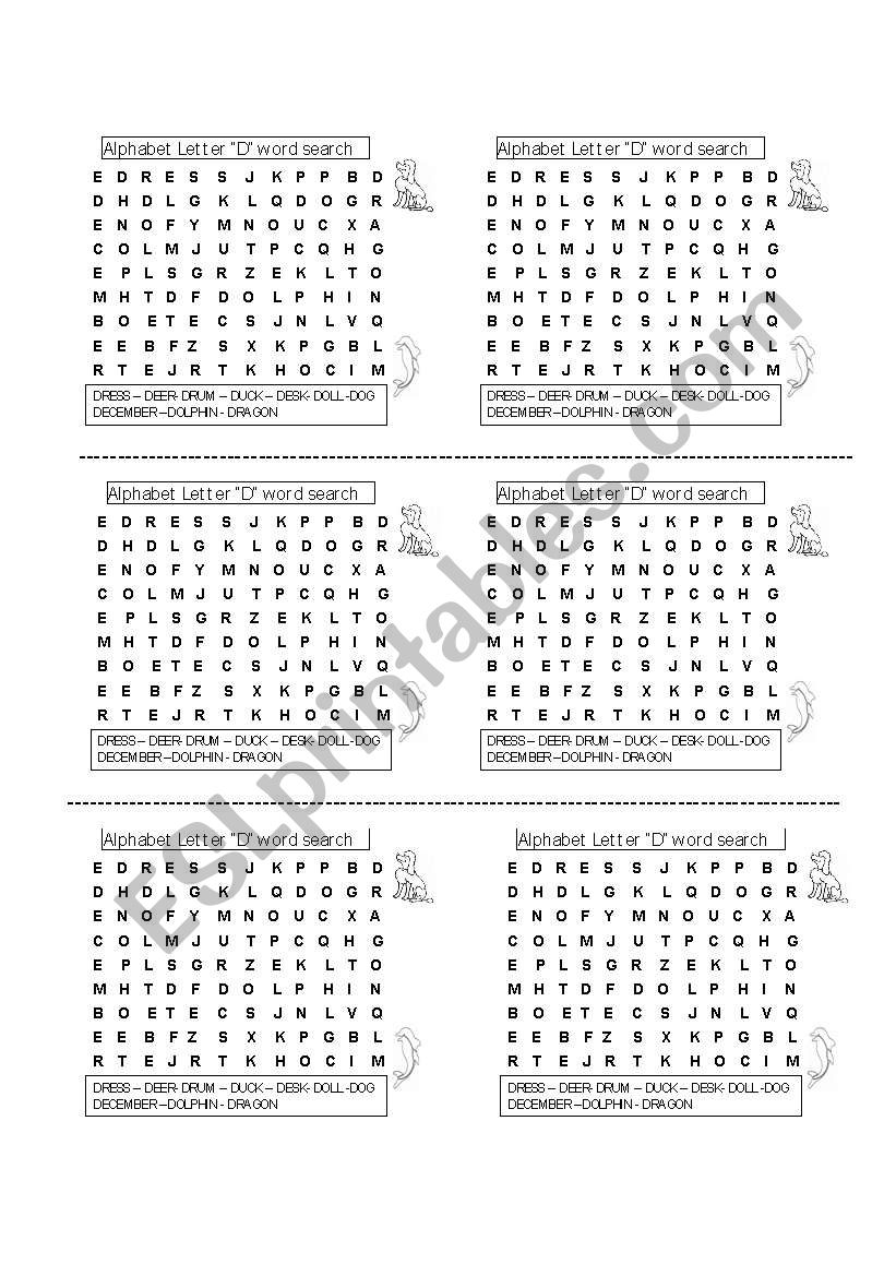 Alphabet wordsearch letter 