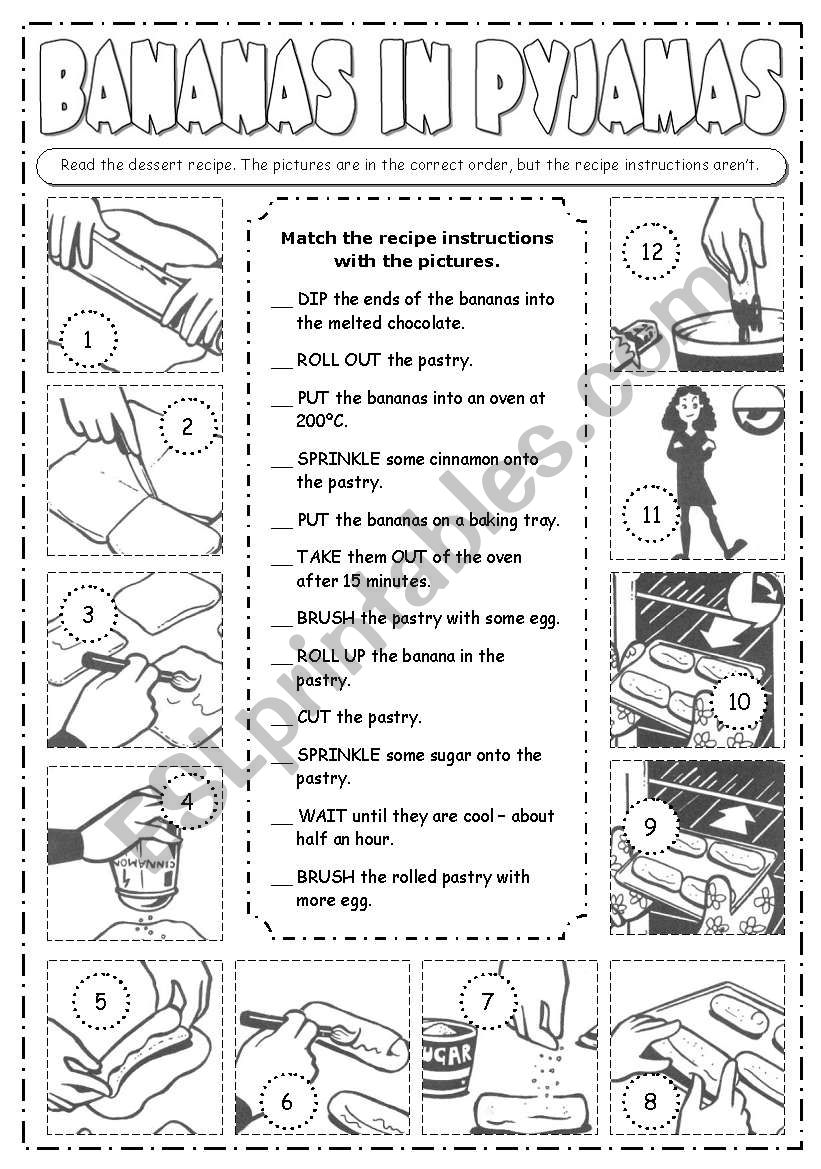 Bananas in Pyjamas worksheet