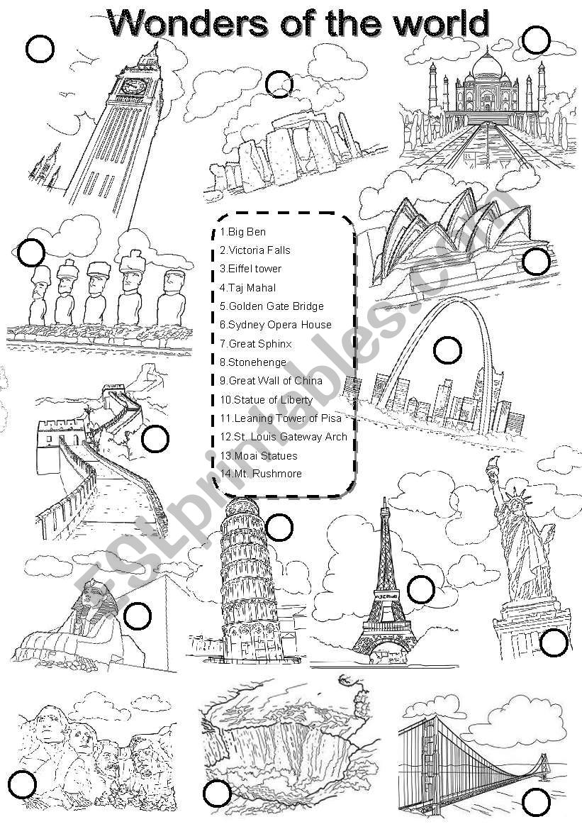 Wonders of the world worksheet