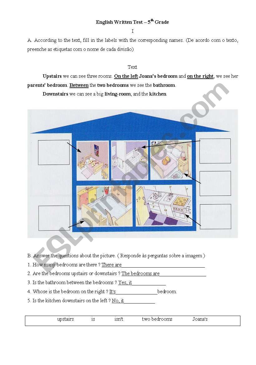 Test - 5th grade worksheet