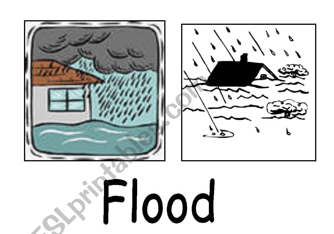 natural disasters flash cards worksheet