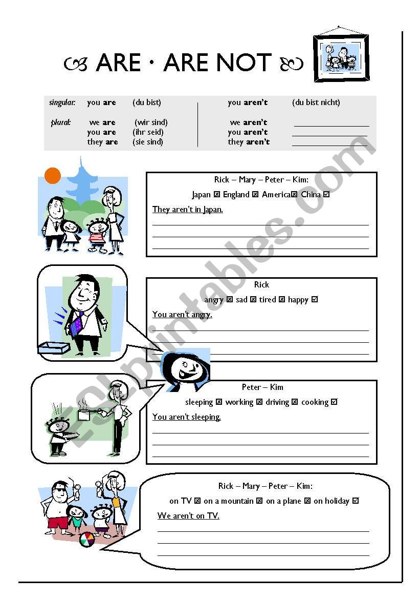 are & arent worksheet