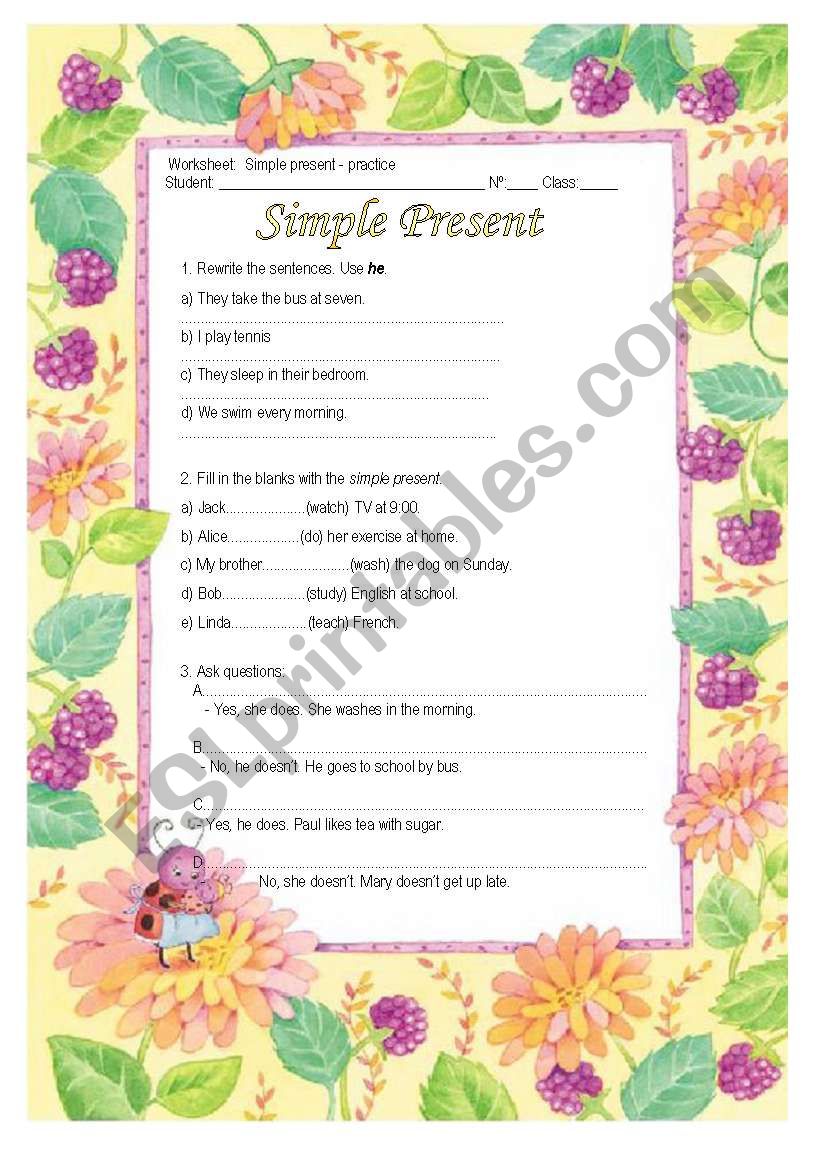 Worksheet / simple present  worksheet