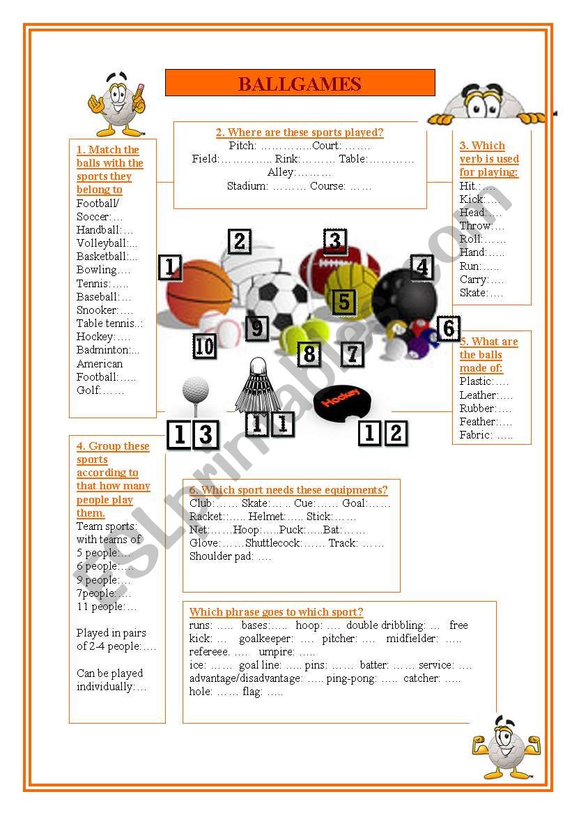 Ballgames worksheet