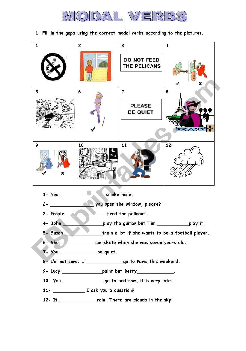 Modals worksheet