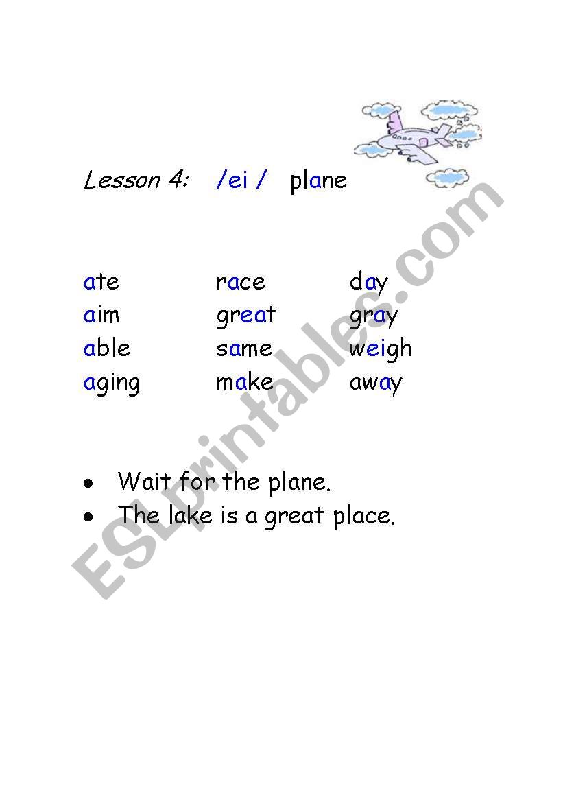 Phonetics- diphthong /ei/ worksheet