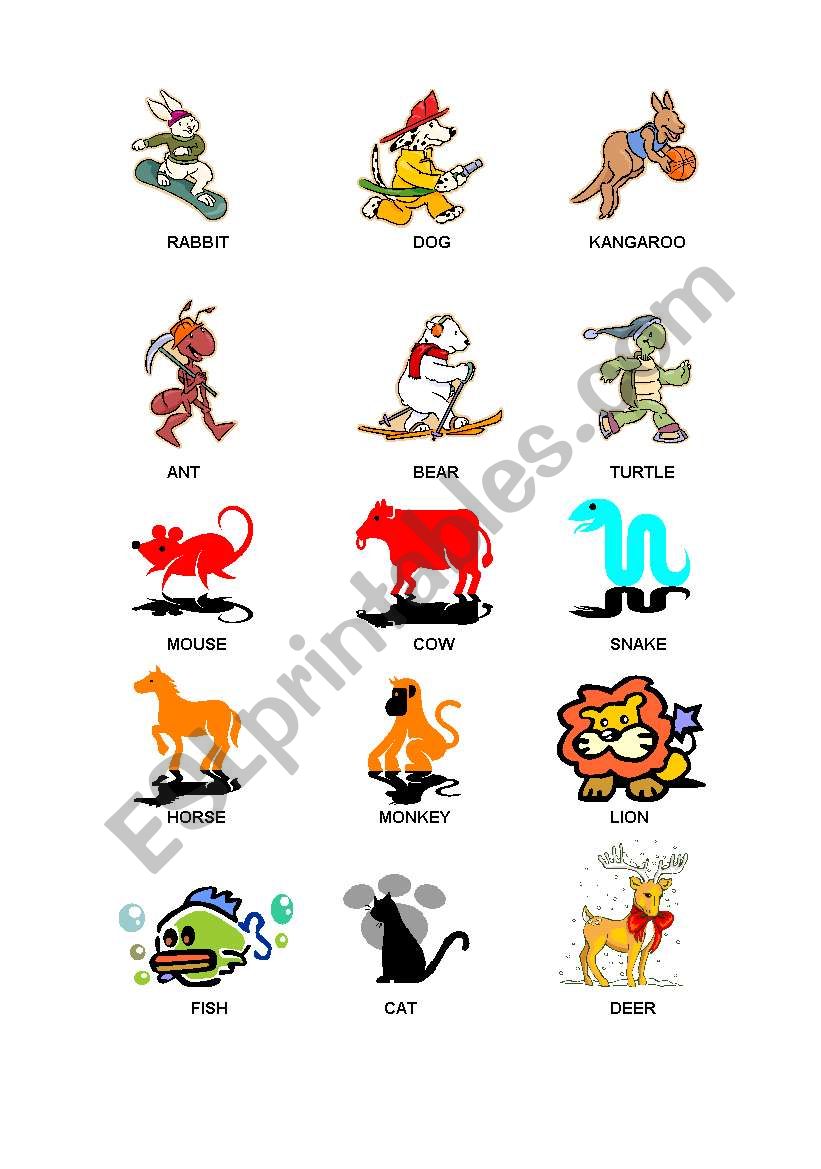 animals worksheet