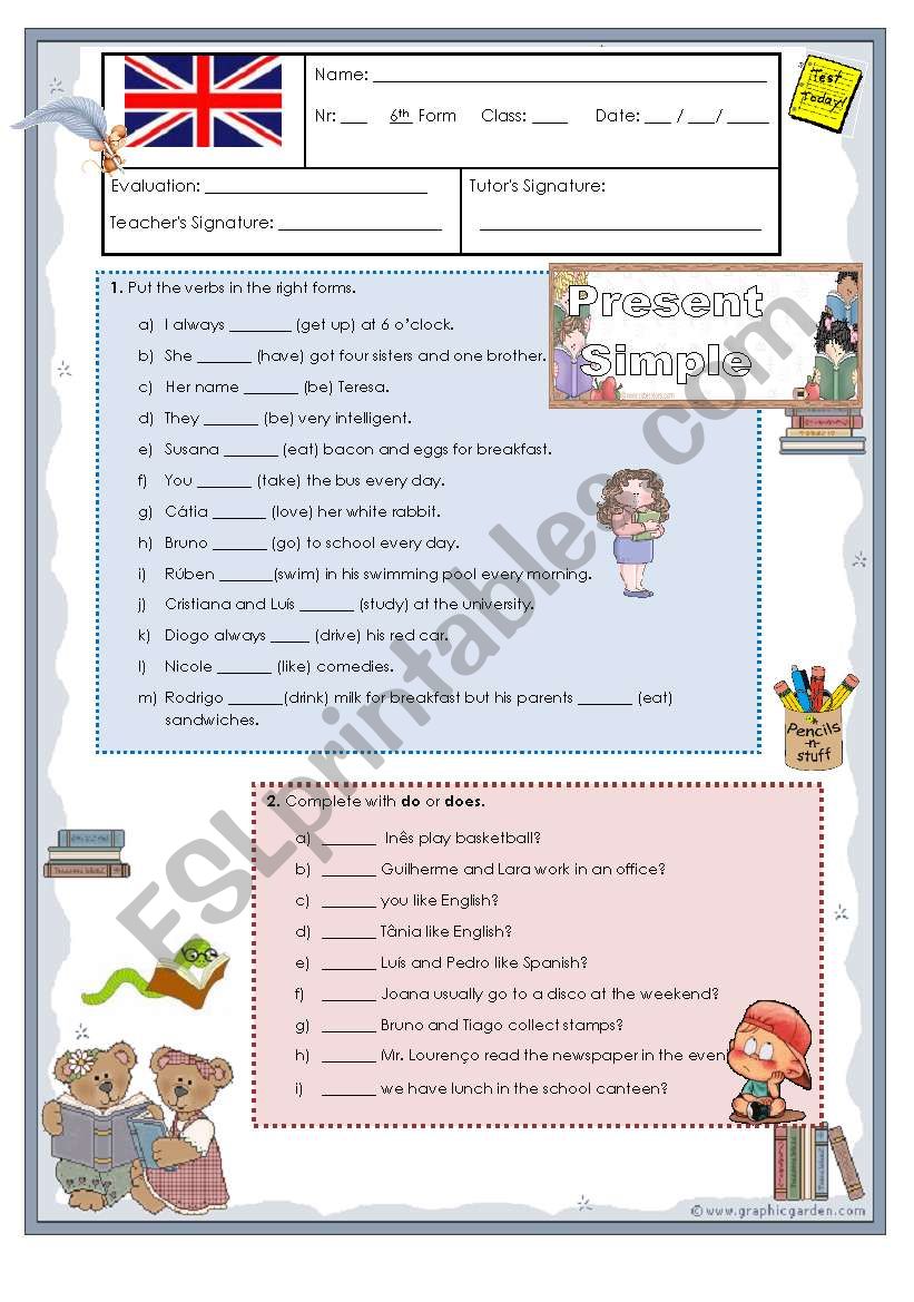 Present Simple worksheet