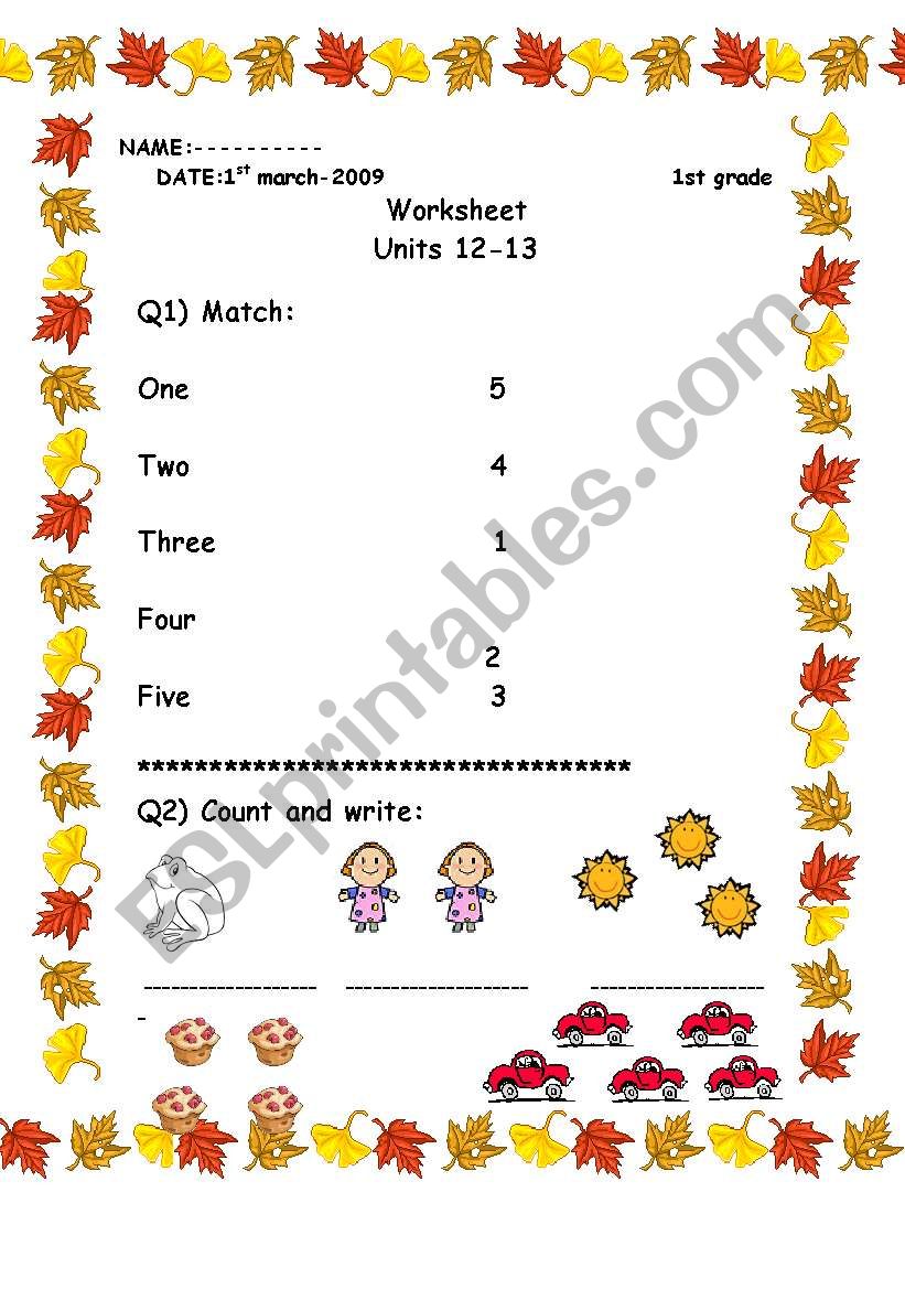 test for kids worksheet