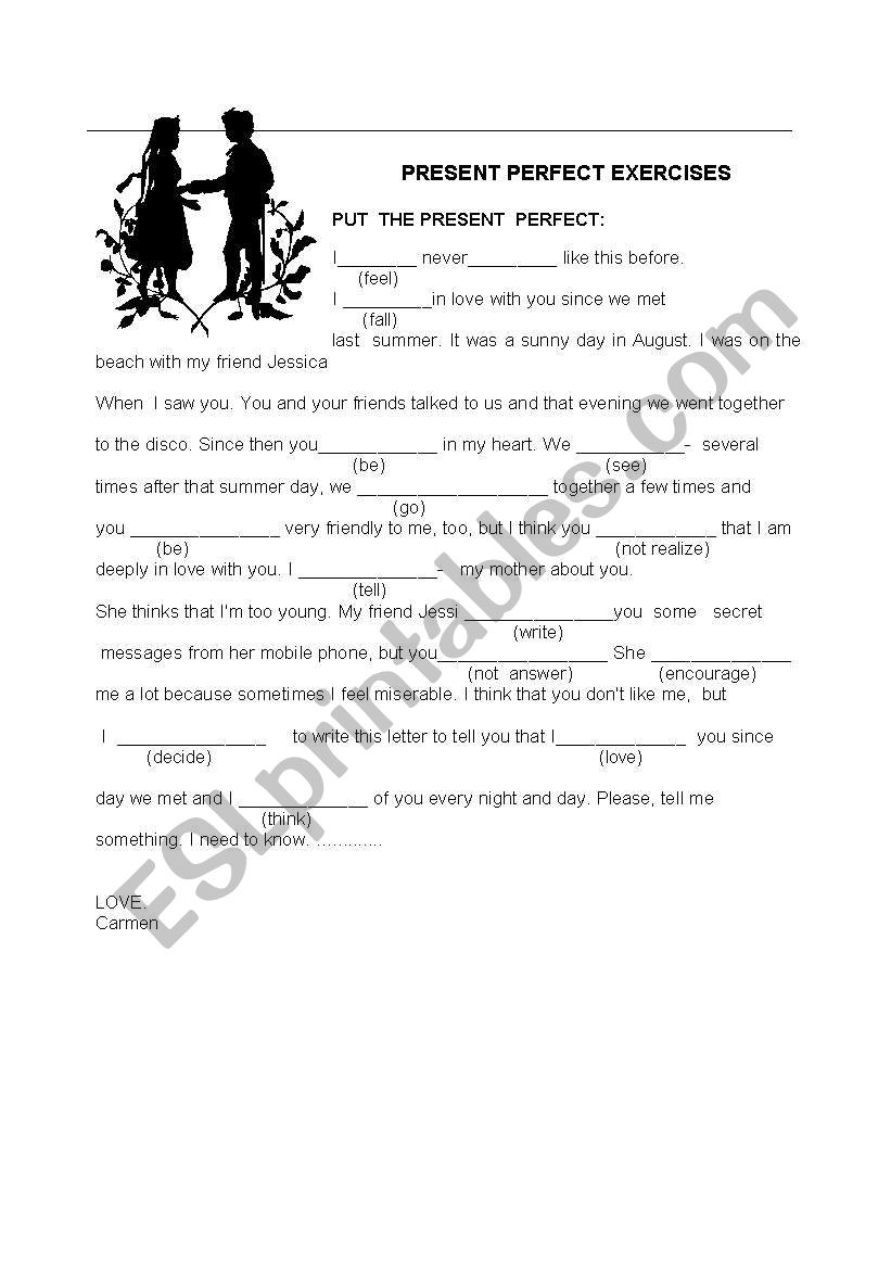 present perfect tense worksheet