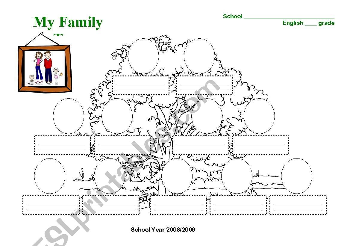 My Family Tree worksheet