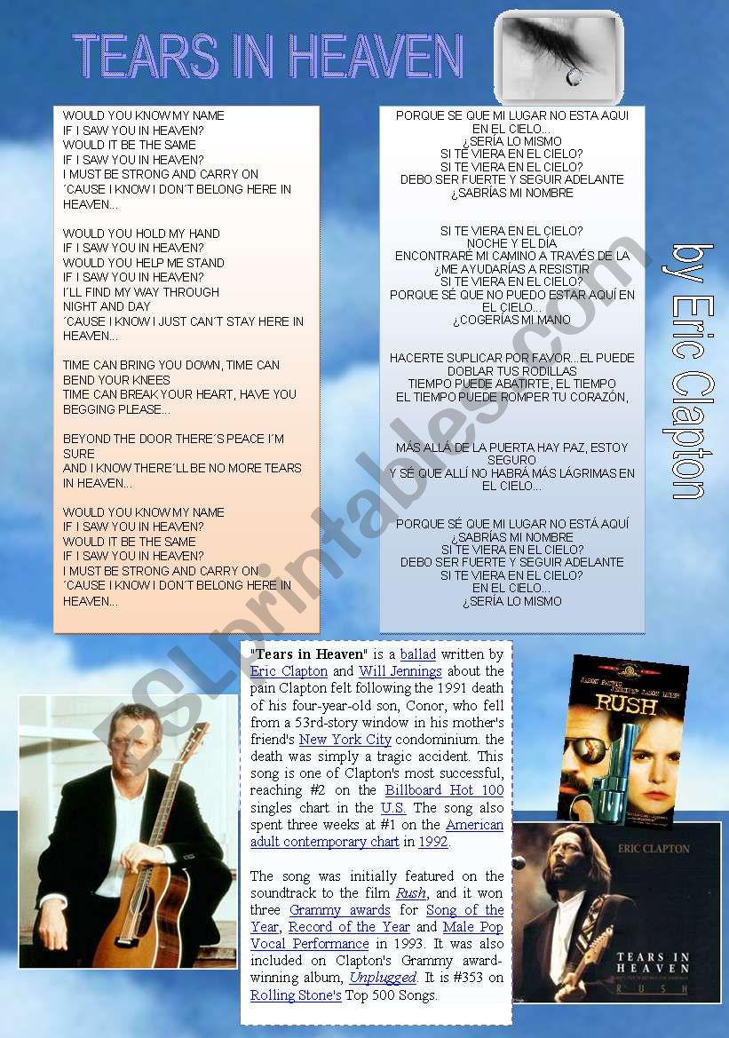 ERIC CLAPTON SONG Â´TEARS IN HEAVENÂ´ (CONDITIONAL 2)