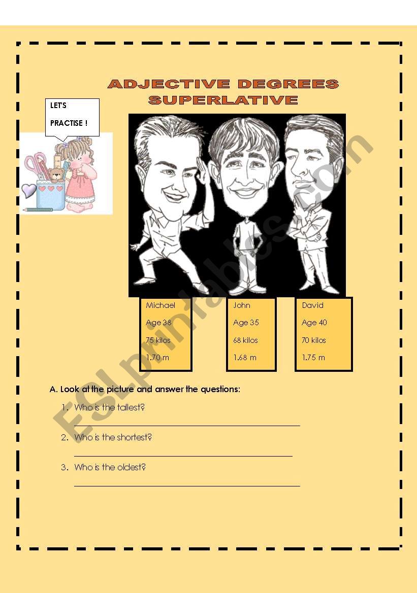 ADJECTIVES - SUPERLATIVE worksheet