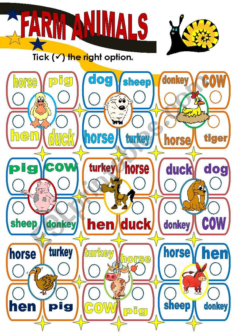 FARM ANIMALS worksheet