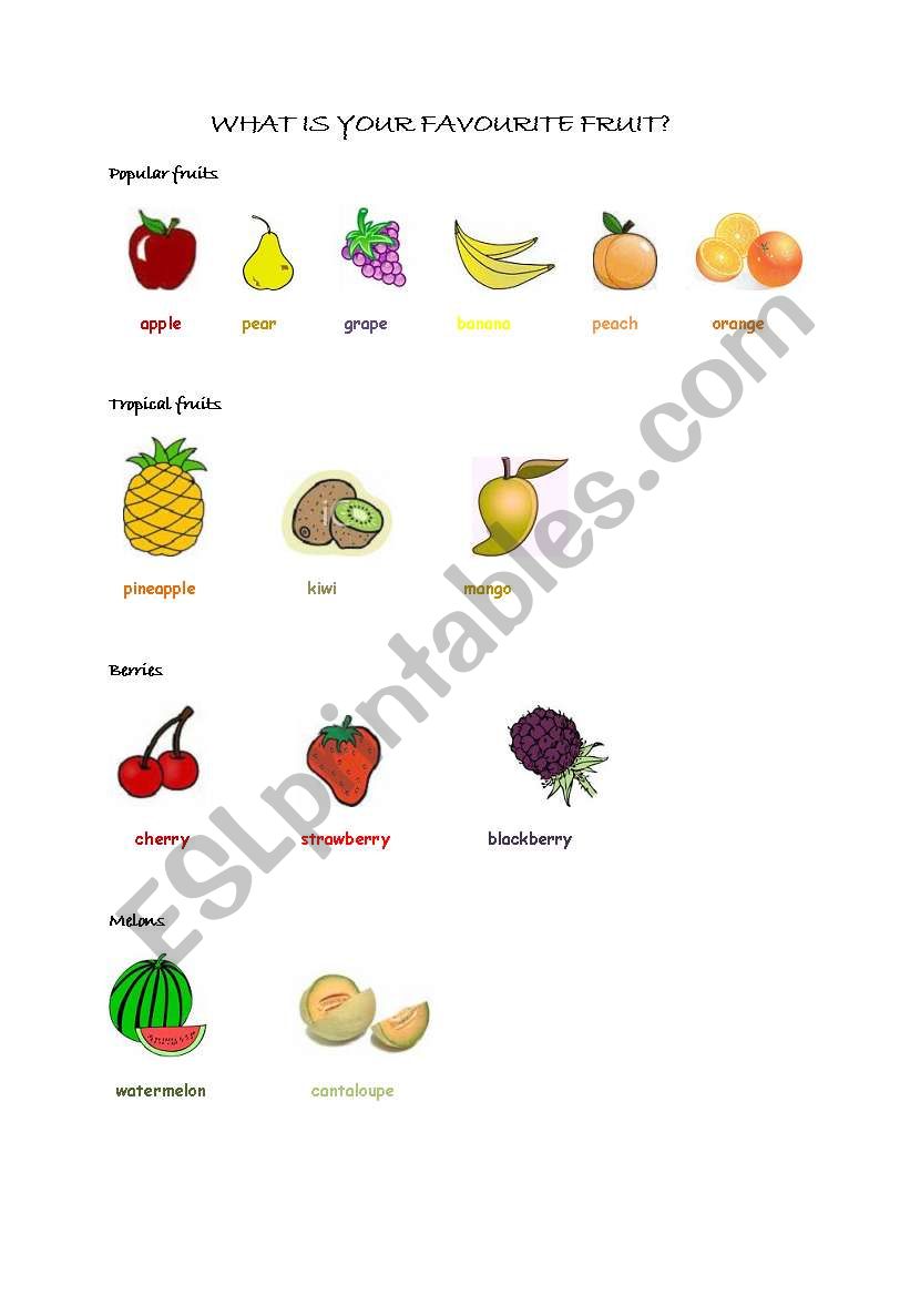 whats your favourite fruit?(fruits&colours)