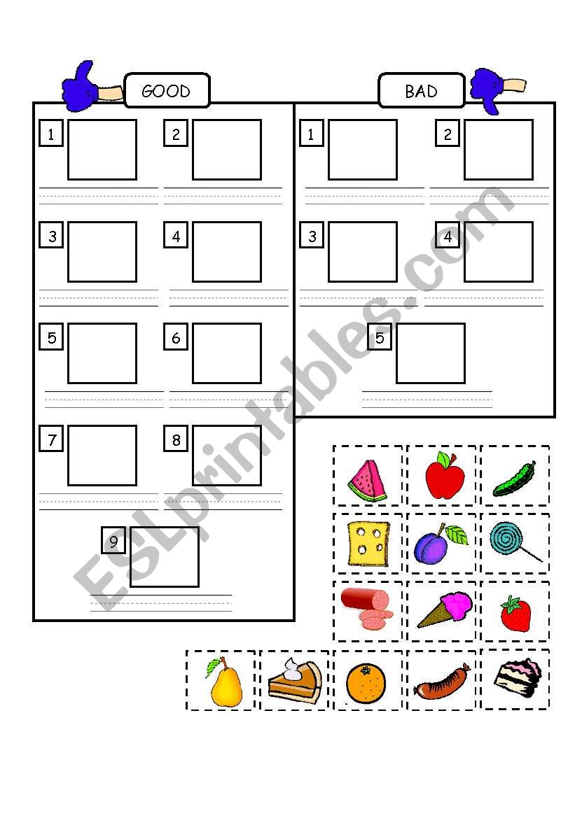 Very Hungry Caterpillar - Food categories - Good or Bad