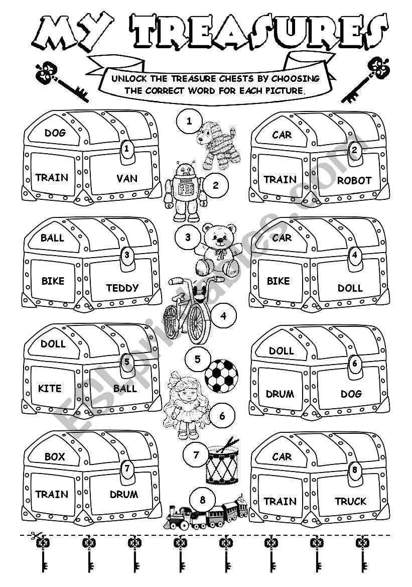 My treasures (toys) worksheet