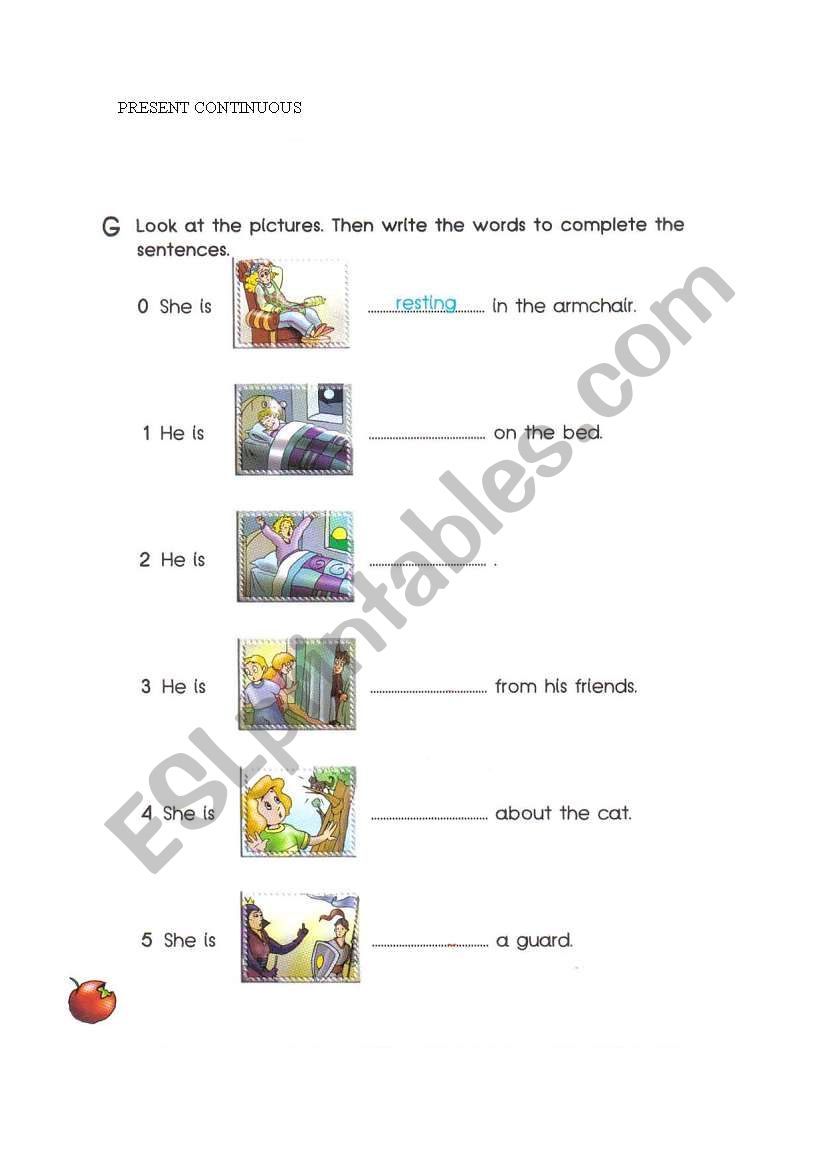 PRESENT CONTINUOUS worksheet