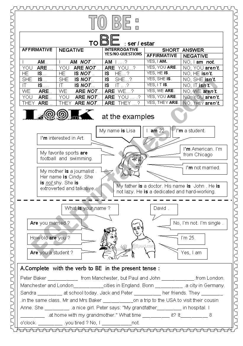 TO BE (2 PAGES ) 28-02-09 worksheet TO BE (2 PAGES ) 28-02-09 worksheet