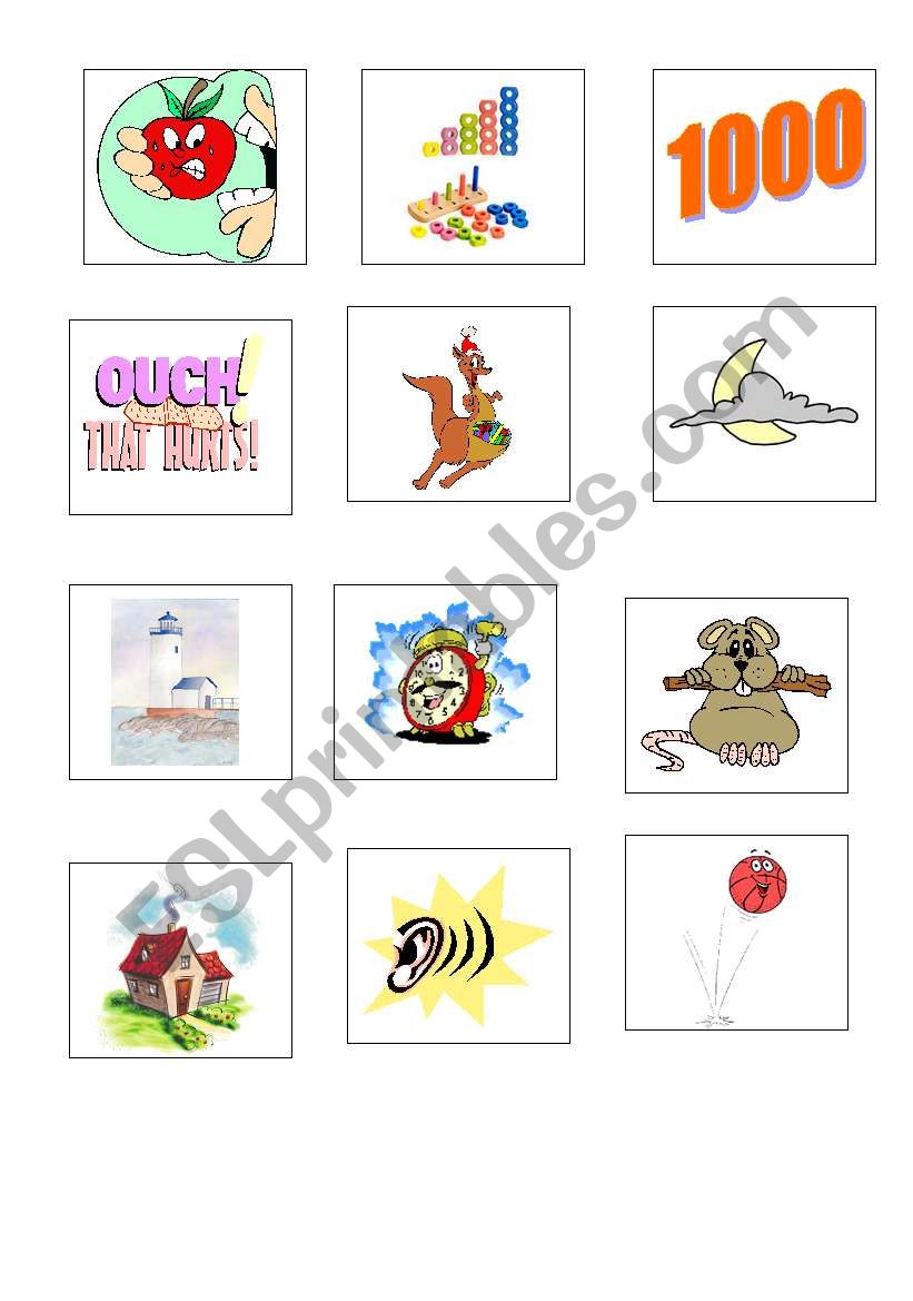 phonics ou memory game worksheet