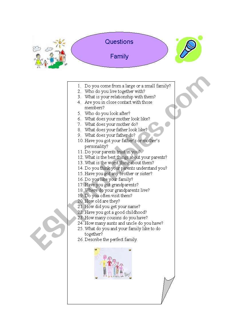 questions - family worksheet