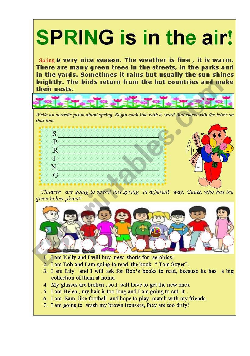 2 pages  SPRING  activity! worksheet