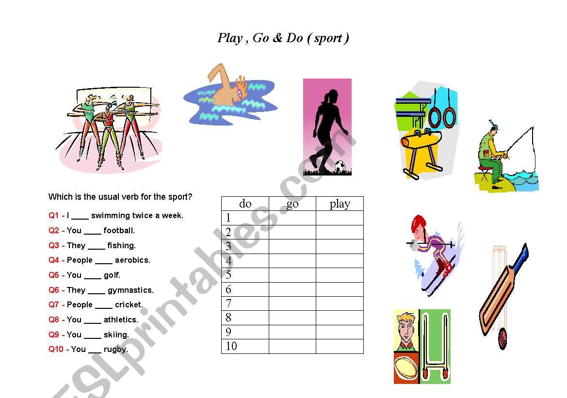 sports ( vocabulary ) worksheet