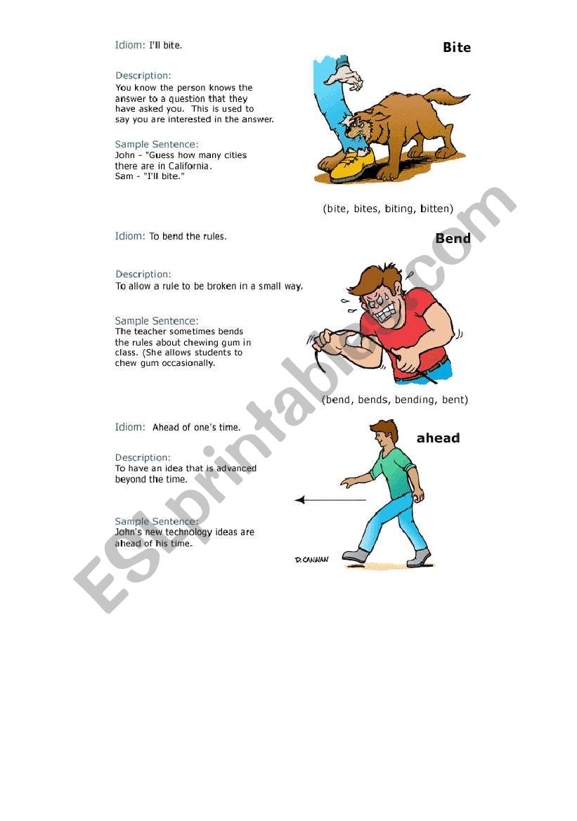 Idioms With Pictures worksheet