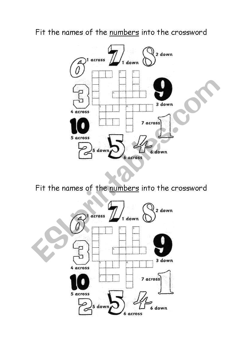 Numbers worksheet