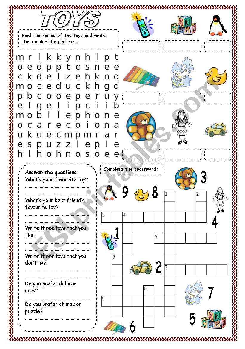 Toys 3 worksheet