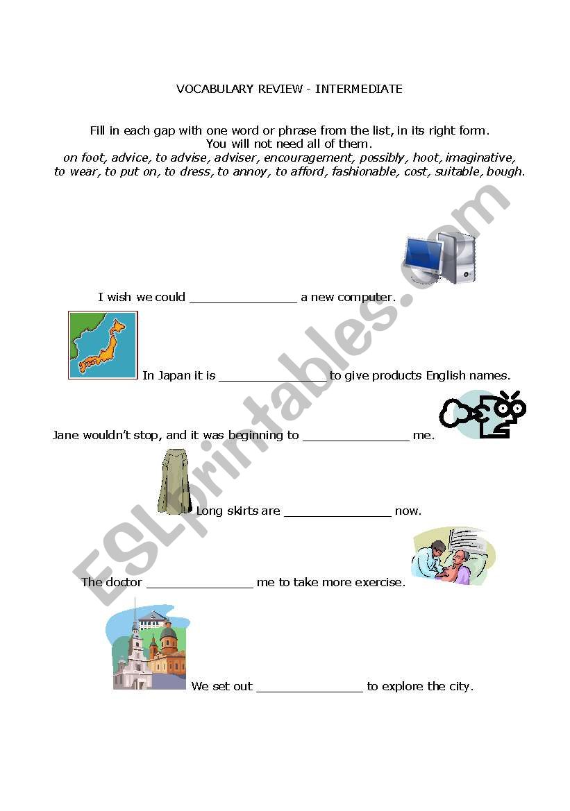 Vocabulary Review 2 worksheet