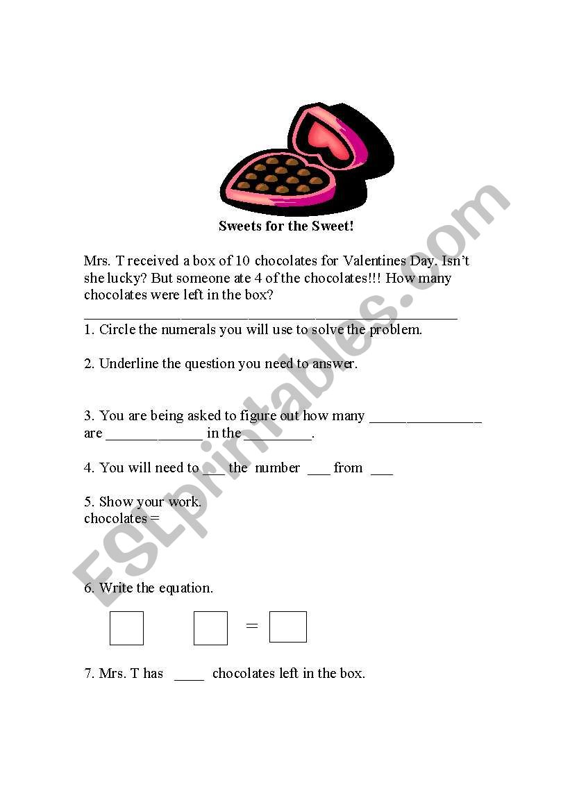 math problem solving worksheet