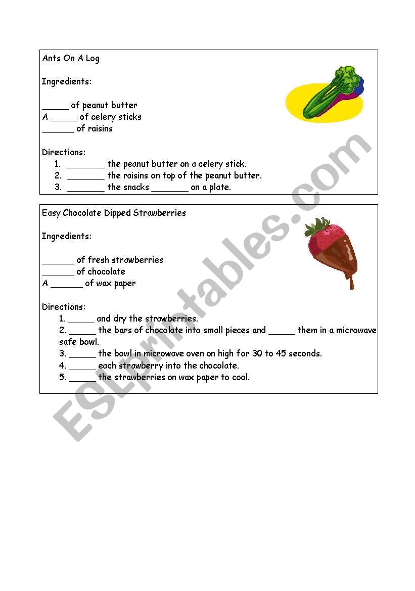 Procedural Writing - Food Recipes