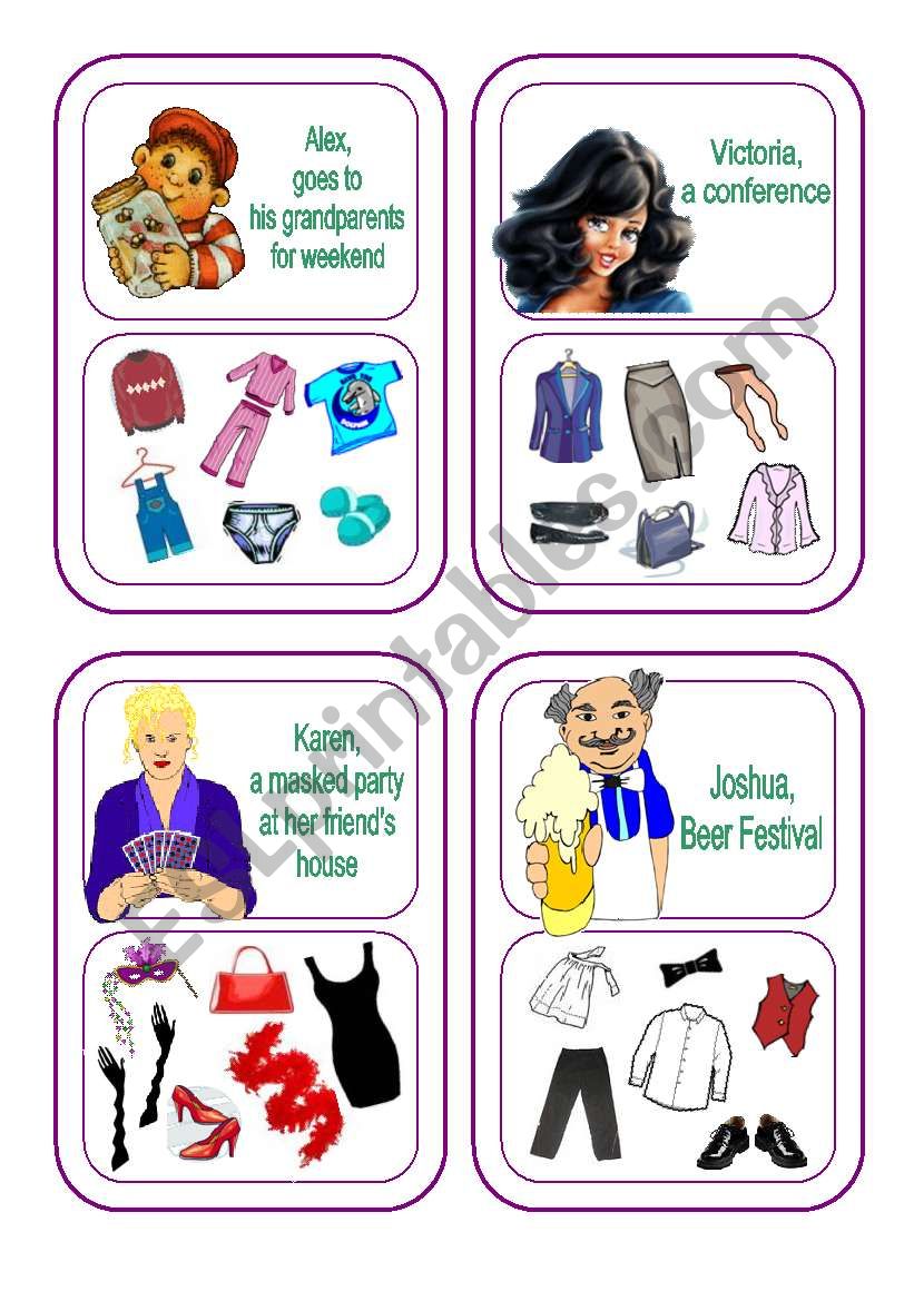 Clothes Cards - What is in your suitcase (Part 3 out of 3)